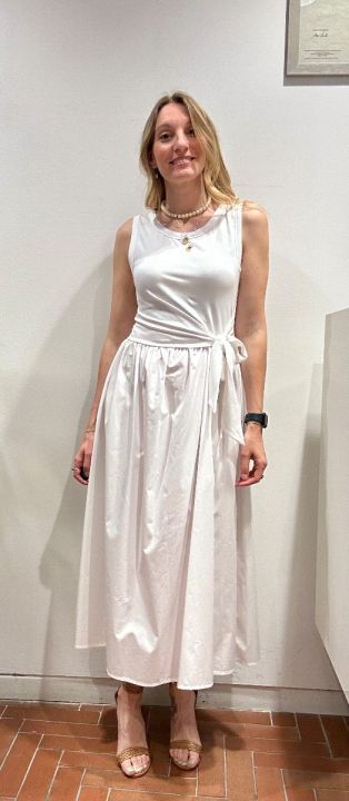 Abito bitessuto cotone bianco