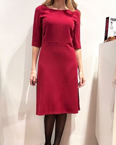 Abito doppio crêpe rosso rubino