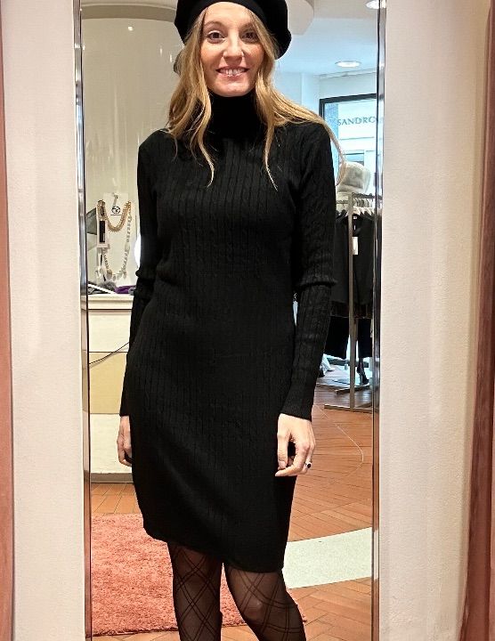 Abito in maglia dolcevita nero (2)