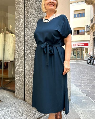 Abito lino e viscosa blu