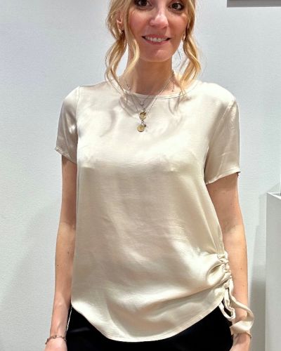 Blusa viscosa arriccio laterale color seta 