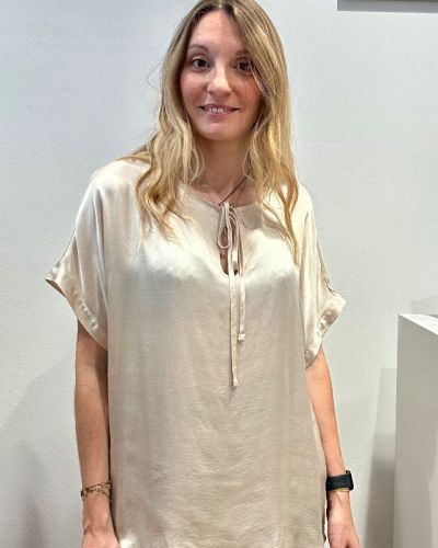 Blusa viscosa laccino color seta