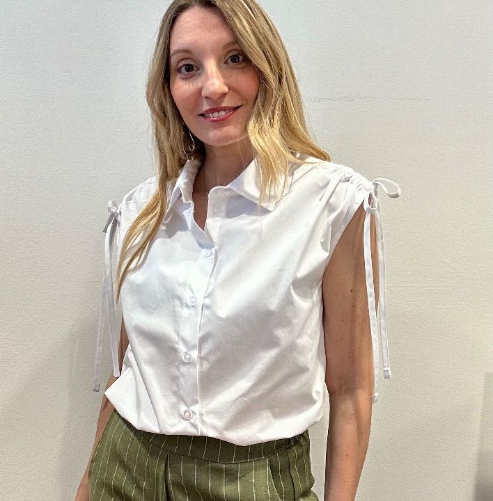Camicia lacci spalle cotone bianca  (4)