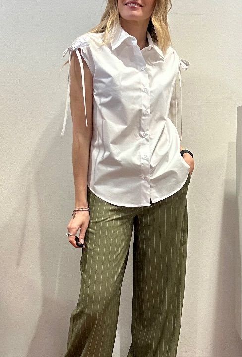 Camicia lacci spalle cotone bianca  (6)