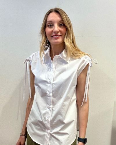 Camicia lacci spalle cotone bianca 