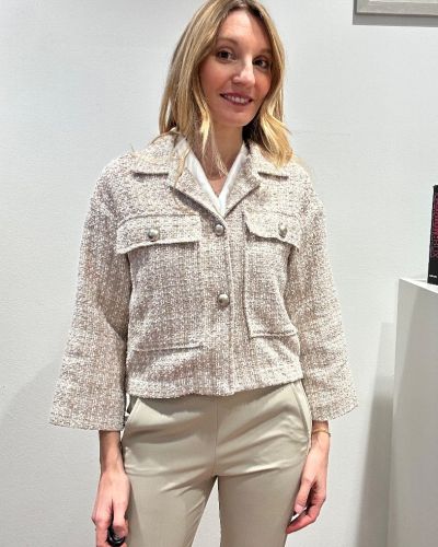 Giacca tweed beige 