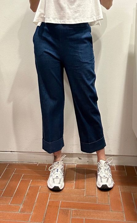Jeans in tela di cotone e elastico 