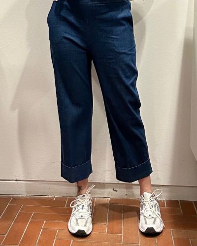 Jeans in tela di cotone e elastico 