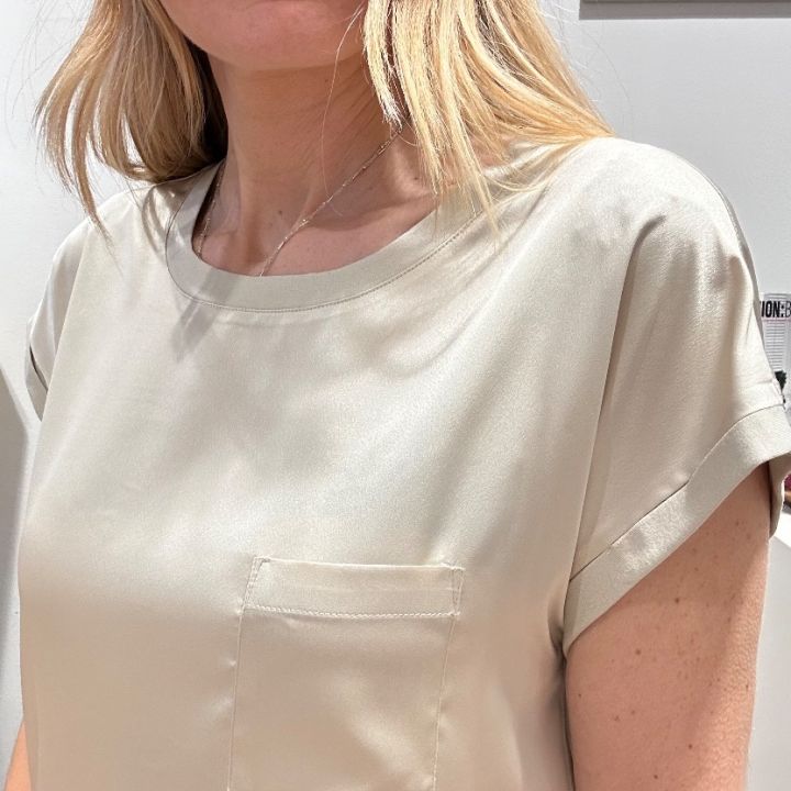 Maglia bitessuto taschino color seta  (4)