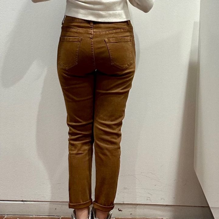 Pantalone 5 tasche in cotone tabacco  (4)