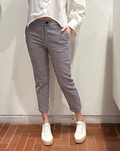 Pantalone cotone goffrato vichy