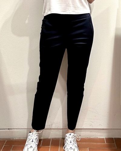 Pantalone cotone tasche e elastico blu