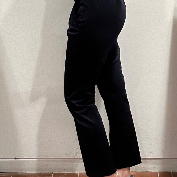 Pantalone cotone tasche e elastico blu (2)