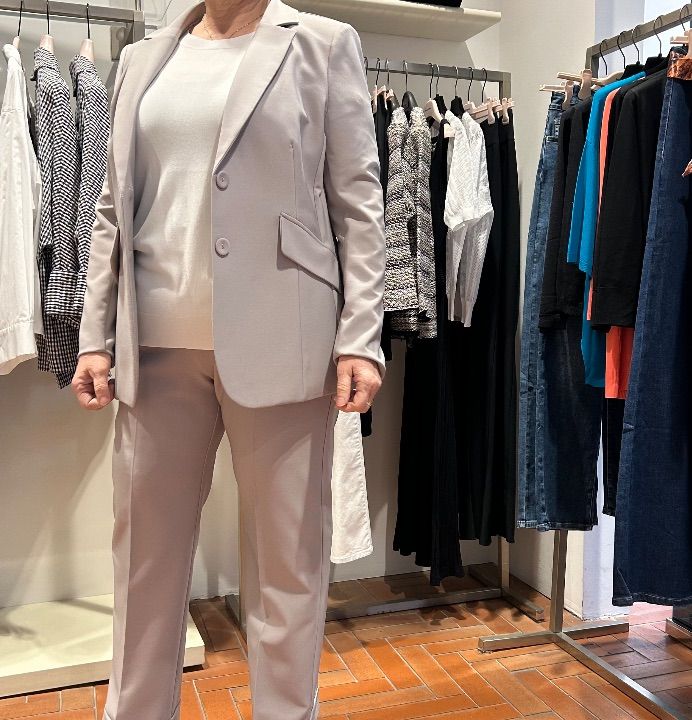 Pantalone elasticizzato crêpe grigio perla (3)