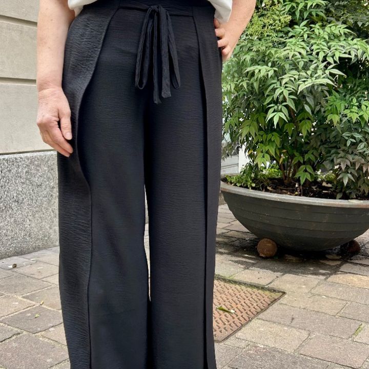 Pantalone elastico con pannelli nero (4)