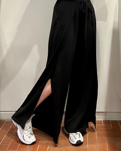 Pantalone elastico con pannelli nero