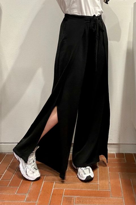 Pantalone elastico con pannelli nero