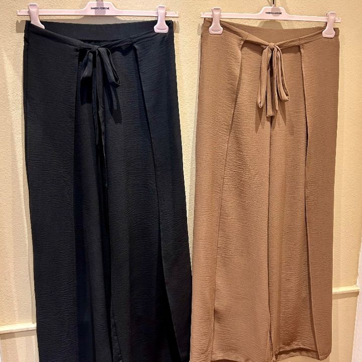 Pantalone elastico con pannelli tabacco  (3)