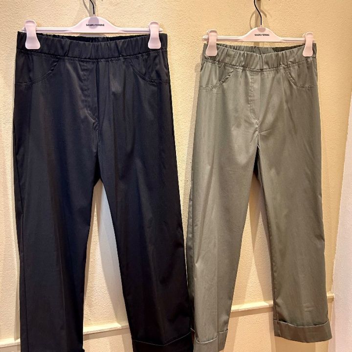 Pantalone elastico e risvolto verdone  (4)