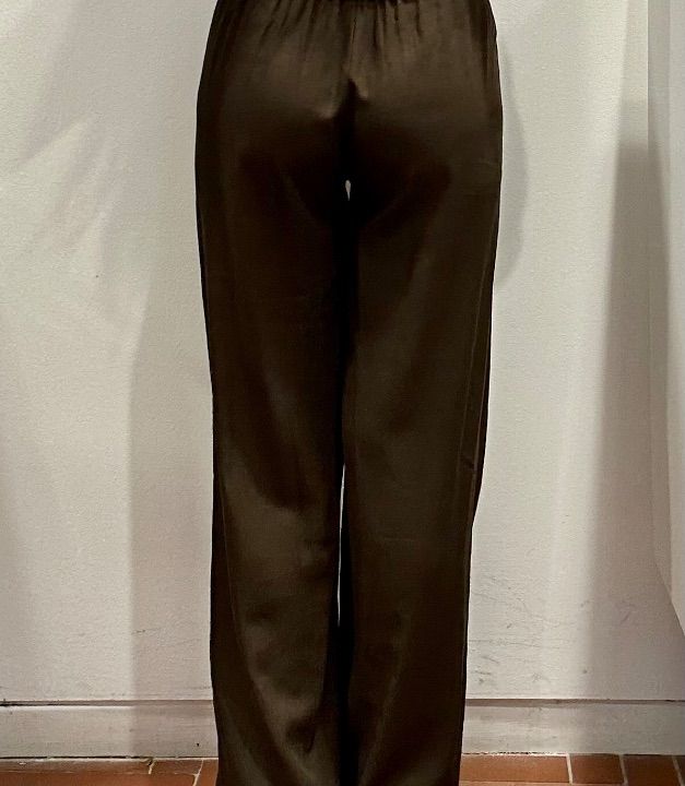 Pantalone largo lino e viscosa cioccolato (2)
