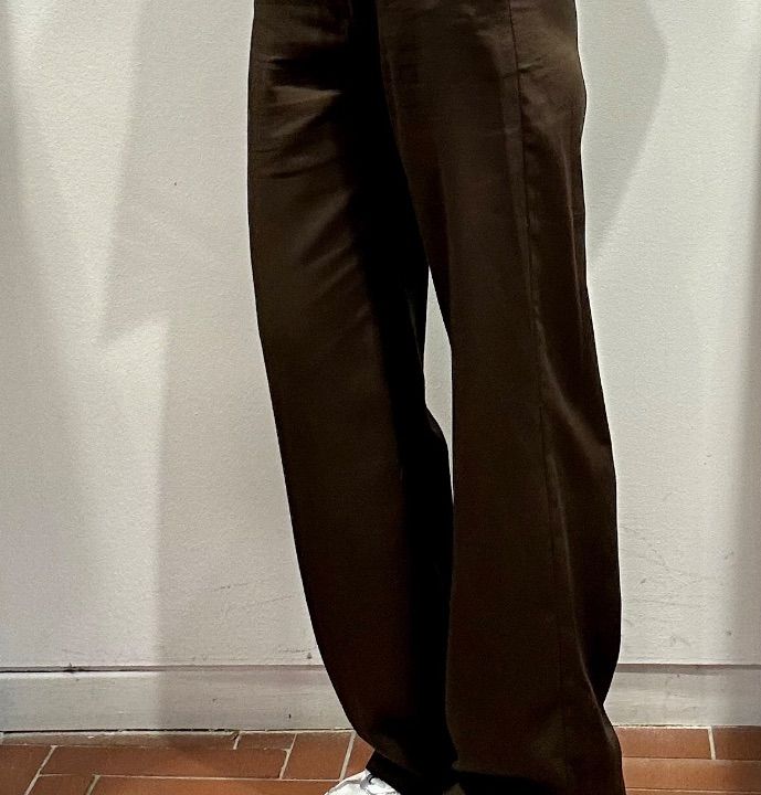 Pantalone largo lino e viscosa cioccolato (4)