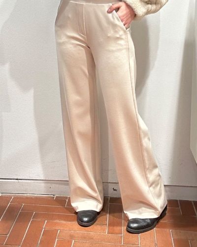 Pantalone palazzo tasche burro