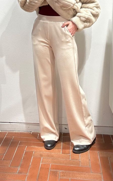 Pantalone palazzo tasche burro