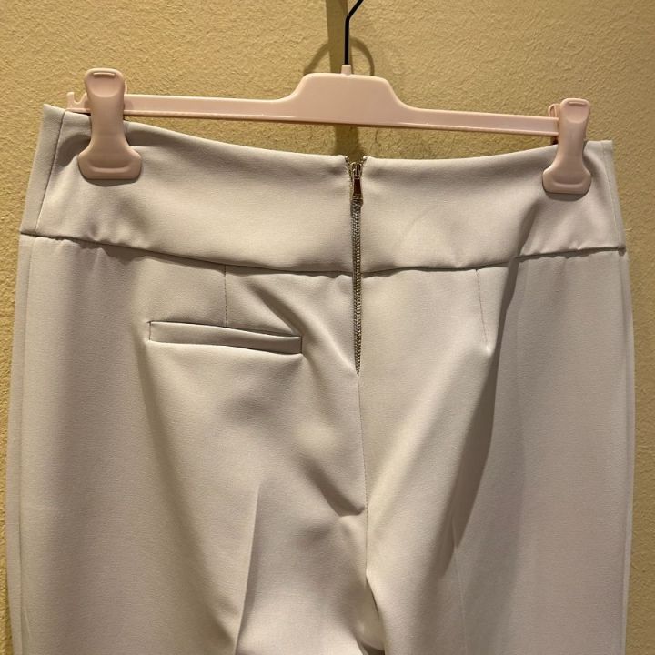 Pantalone zampa tessuto tecnico perla (2)