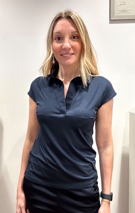 Polo viscosa e cotone blu
