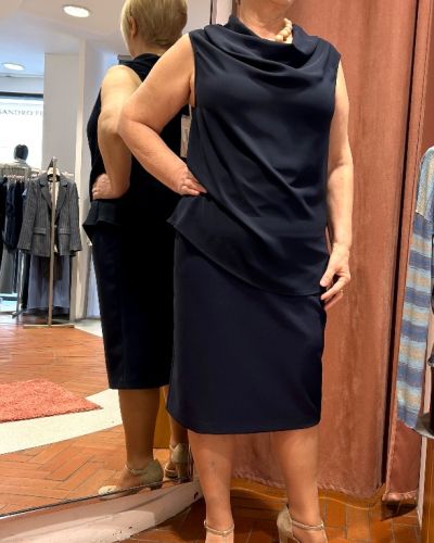 Gonna tubino zip laterale blu