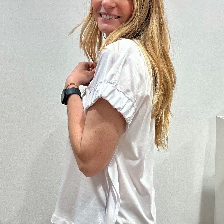 T-shirt cotone arriccio manica bianca (2)