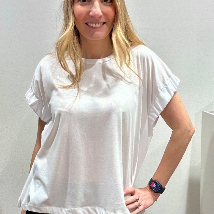 T-shirt cotone arriccio manica bianca (3)