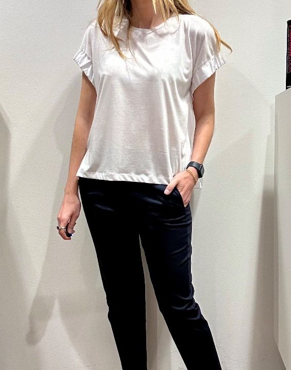 T-shirt cotone arriccio manica bianca (5)