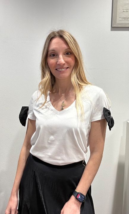 T-shirt cotone con fiocco 