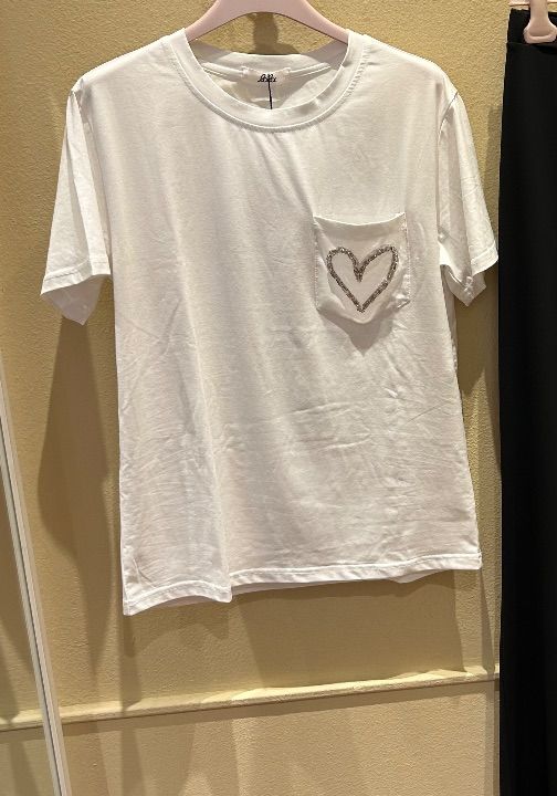 T-shirt cotone cuore strass  (2)